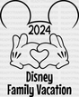 2024 Disney Family Vacation Dtf Transfer Adult Unisex - S & M (10’) / Black