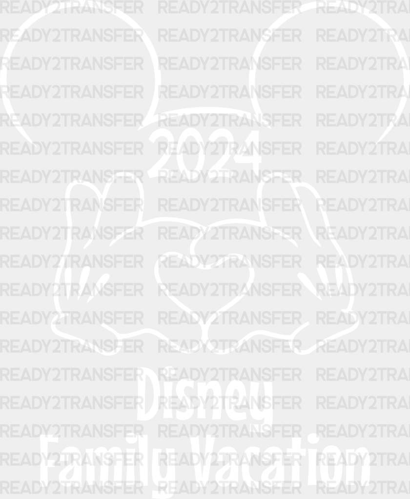 2024 Disney Family Vacation Dtf Transfer Adult Unisex - S & M (10’) / White