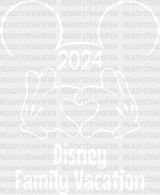 2024 Disney Family Vacation Dtf Transfer Adult Unisex - S & M (10’) / White