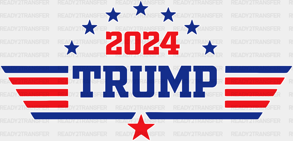 2024 Trump Star Election Dtf Transfer Adult Unisex - S & M (10’) / White