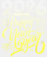 2026 Loading... Happy New Year B&W - New Year DTF Transfer Adult Unisex - S & M (10’’) / Light Color Design (See