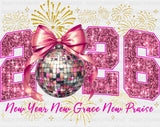 2026 Pink Disco Ball - New Year DTF Transfer