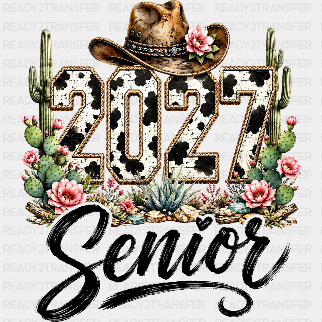 2027 Senior Cowgirl - Senior DTF Transfers - Adult Unisex - S & M (10’’) / Dark Color Design (See Imaging)