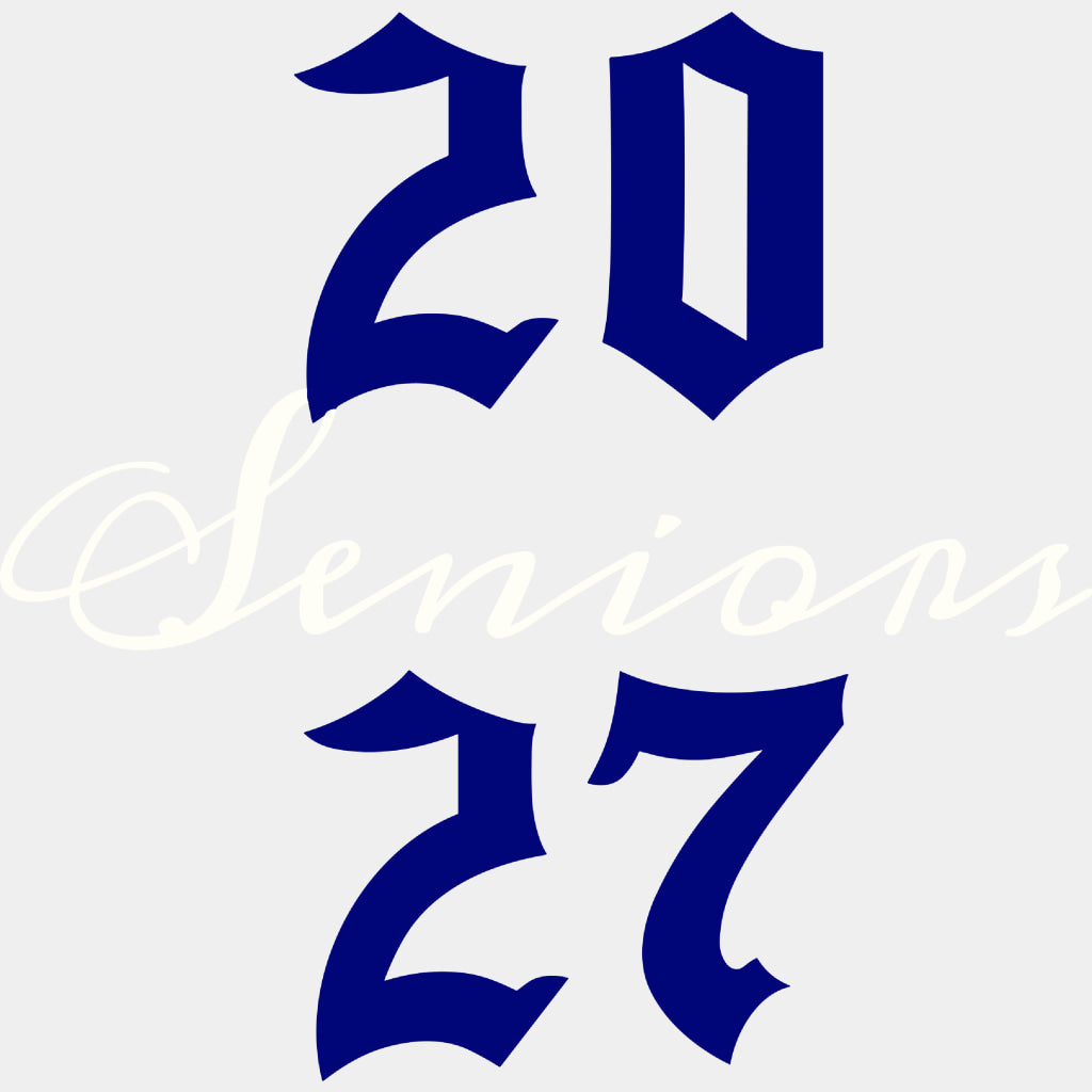 2027 Senior Gothic - Senior DTF Transfers - Adult Unisex - S & M (10’’) / Light Color Design (See Imaging)