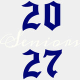 2027 Senior Gothic - Senior DTF Transfers - Adult Unisex - S & M (10’’) / Light Color Design (See Imaging)