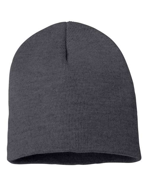 8" Beanie Sportsman Heather Charcoal One Size