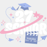 27 Senior Graduation Class Of 2027 - Senior DTF Transfers - Adult Unisex - S & M (10’’) / Light Color Design (See