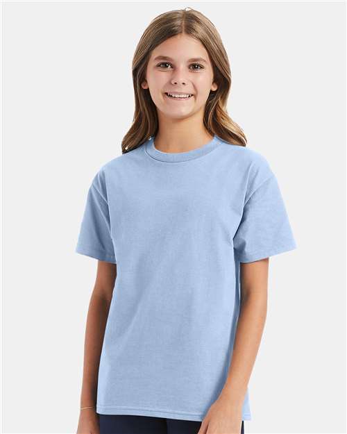 Youth Authentic T-Shirt Hanes Light Blue