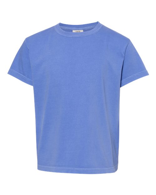 Youth Garment-Dyed Heavyweight T-Shirt Comfort Colors Flo Blue