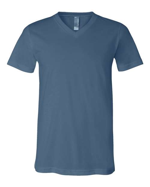 Unisex Jersey V-Neck Tee BELLA + CANVAS Steel Blue