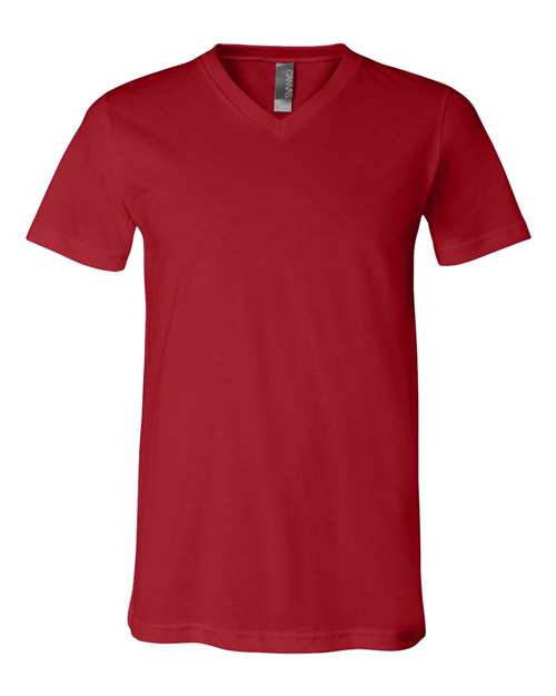 Unisex Jersey V-Neck Tee BELLA + CANVAS Canvas Red