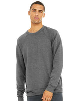 Unisex Sponge Fleece Raglan Crewneck Sweatshirt BELLA + CANVAS Grey Triblend