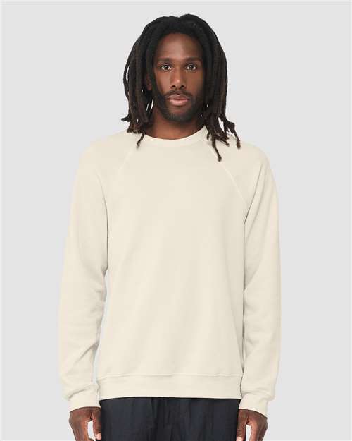 Unisex Sponge Fleece Raglan Crewneck Sweatshirt BELLA + CANVAS Natural