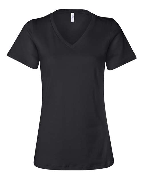Women’s Relaxed Jersey V-Neck Tee BELLA + CANVAS Black