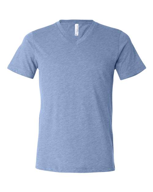 Unisex Triblend V-Neck Tee BELLA + CANVAS Blue Triblend