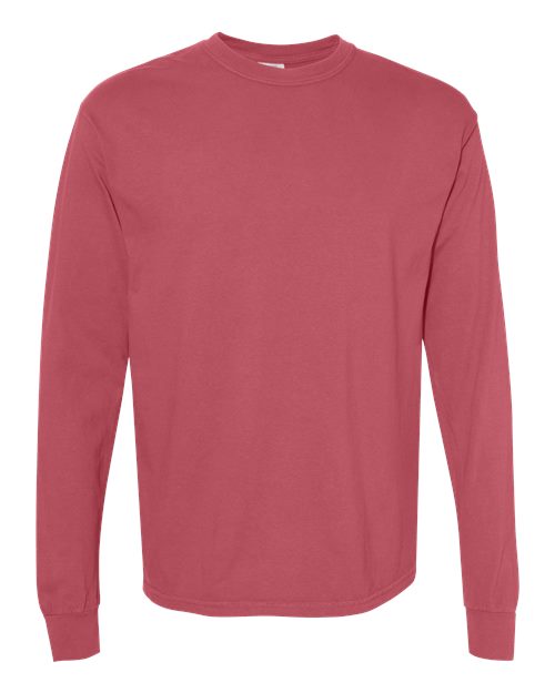 Unisex Garment-Dyed Heavyweight Long Sleeve T-Shirt Comfort Colors Crimson