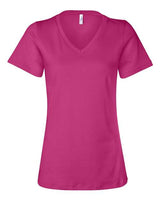 Women’s Relaxed Jersey V-Neck Tee BELLA + CANVAS Berry