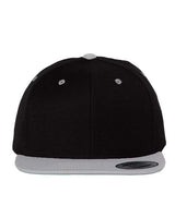 Premium Flat Bill Snapback Cap YP Classics Black Silver Adjustable