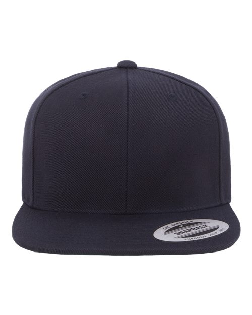 Premium Flat Bill Snapback Cap YP Classics Dark Navy Adjustable