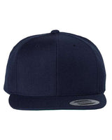 Premium Flat Bill Snapback Cap YP Classics Navy Adjustable