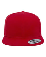 Premium Flat Bill Snapback Cap YP Classics Red Adjustable