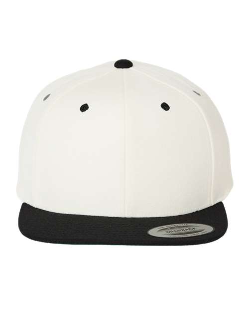 Premium Flat Bill Snapback Cap YP Classics Natural Black Adjustable