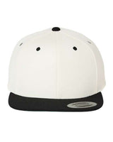 Premium Flat Bill Snapback Cap YP Classics Natural Black Adjustable