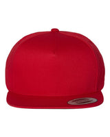 Five-Panel Cotton Twill Snapback Cap YP Classics Red Adjustable