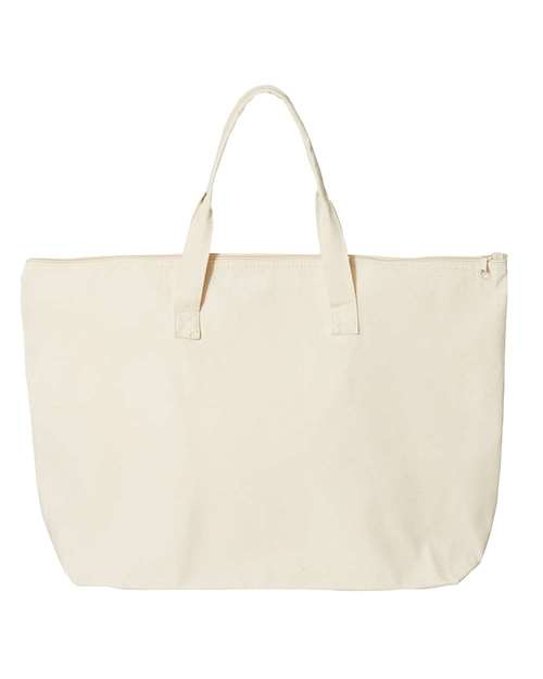 Tote with Top Zippered Closure Liberty Bags Natural One Size