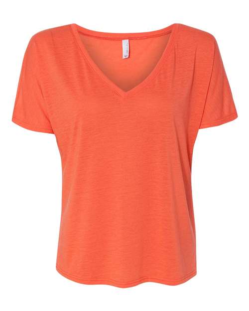 Women’s Slouchy V-Neck Tee BELLA + CANVAS Coral S