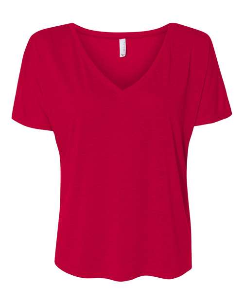 Women’s Slouchy V-Neck Tee BELLA + CANVAS Red