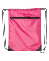 Zippered Drawstring Backpack Liberty Bags Hot Pink One Size