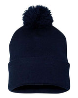12" Pom-Pom Cuffed Beanie Sportsman Navy One Size