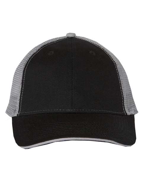 Sandwich Trucker Cap Valucap Black Grey Adjustable