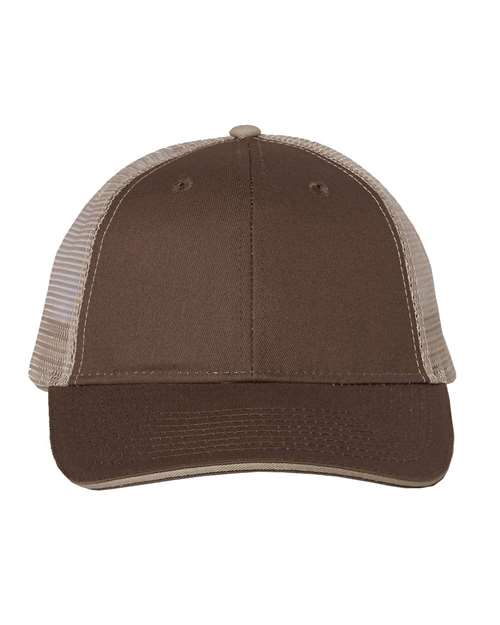 Sandwich Trucker Cap Valucap Brown Khaki Adjustable