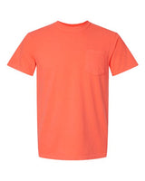 Unisex Garment-Dyed Heavyweight Pocket T-Shirt Comfort Colors Neon Red Orange