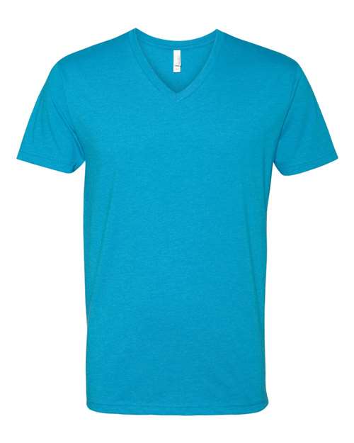 Men's CVC V-Neck T-Shirt Next Level Turquoise
