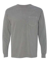 Unisex Garment-Dyed Heavyweight Long Sleeve Pocket T-Shirt Comfort Colors Grey