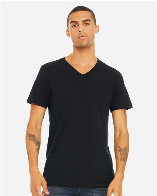Unisex Jersey V-Neck Tee BELLA + CANVAS Vintage Black
