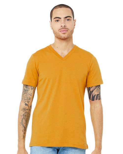 Unisex Jersey V-Neck Tee BELLA + CANVAS Mustard