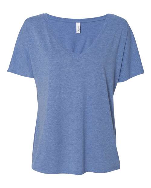 Women’s Slouchy V-Neck Tee BELLA + CANVAS Blue Triblend S