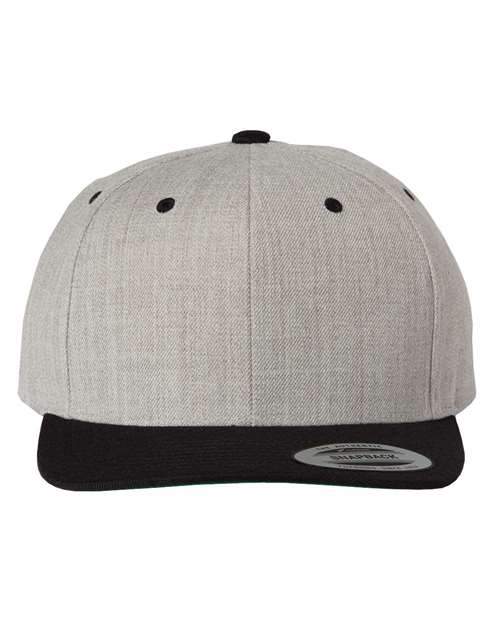Premium Flat Bill Snapback Cap YP Classics Heather Black Adjustable