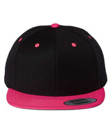 Premium Flat Bill Snapback Cap YP Classics Black Neon Pink Adjustable