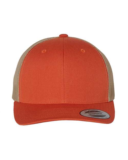 Retro Trucker Cap YP Classics Rustic Orange Khaki Adjustable