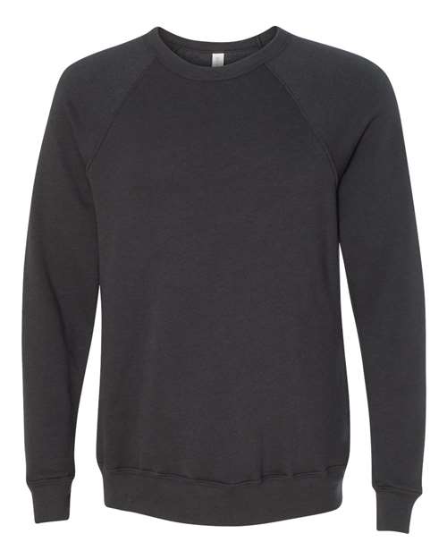 Unisex Sponge Fleece Raglan Crewneck Sweatshirt BELLA + CANVAS Dark Grey