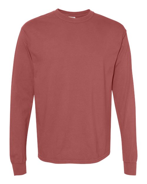 Unisex Garment-Dyed Heavyweight Long Sleeve T-Shirt Comfort Colors Brick