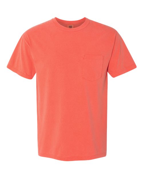 Unisex Garment-Dyed Heavyweight Pocket T-Shirt Comfort Colors Bright Salmon
