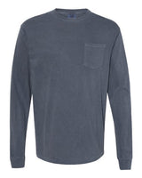 Unisex Garment-Dyed Heavyweight Long Sleeve Pocket T-Shirt Comfort Colors Denim