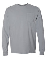 Unisex Garment-Dyed Heavyweight Long Sleeve Pocket T-Shirt Comfort Colors Granite