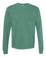 Unisex Garment-Dyed Heavyweight Long Sleeve Pocket T-Shirt Comfort Colors Light Green